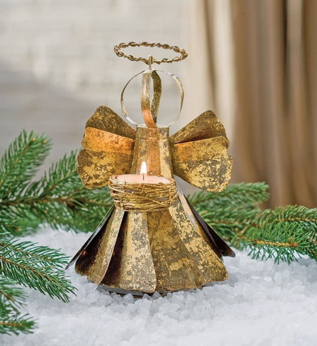 Gold Angel Tea Light Holder Christmas Decor Trade Cie 