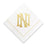 Gold Cocktail Napkins- Single Initial Paper Napkins Print Appeal N 