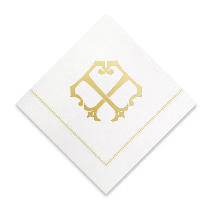 Gold Cocktail Napkins- Single Initial Paper Napkins Print Appeal T 