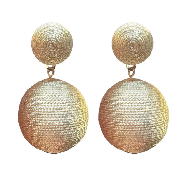 Gold Metallic Lido Pom Poms Earrings St. Armands Designs 