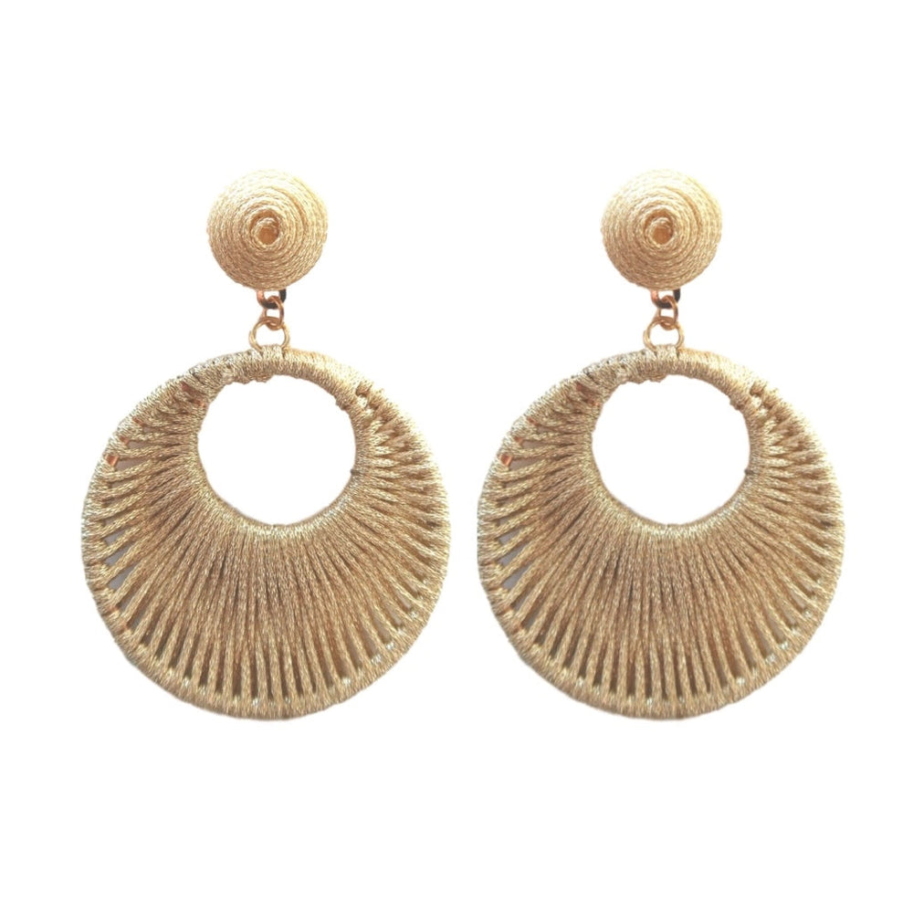 Gold Metallic Wrapped Bali Drop Earrings Earrings St. Armands Designs 