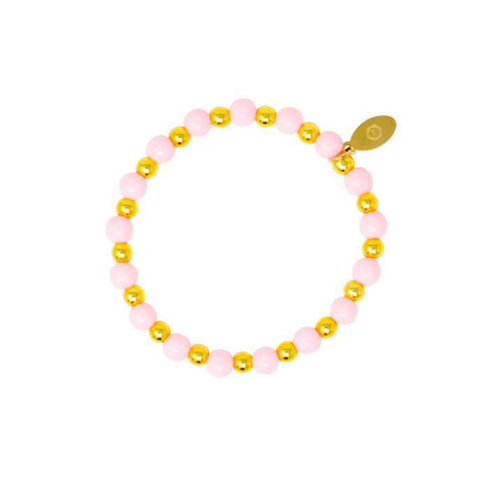 Gold Starts & Hearts Bracelets Bracelet Tiny Treats and Zomi Gems Pink Beads 