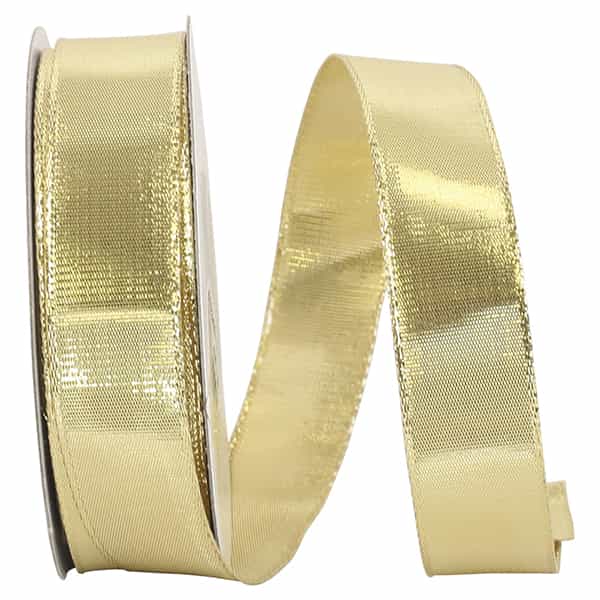 Gold Woven Lame 3 Wired Ribbon Gift Ribbon Reliant Ribbon 7/8" 