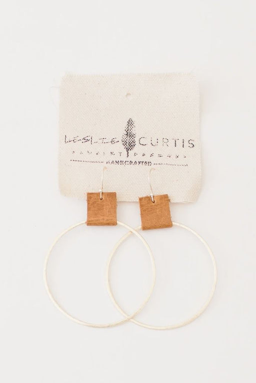 Grayson Leather Hoop Earring Earrings Leslie Curtis Jewelry Saddle 
