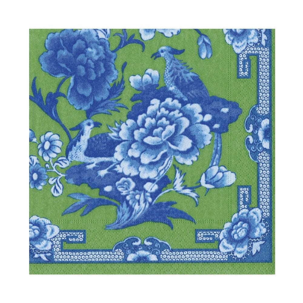Green and Blue Plate Paper Luncheon Napkins - 20 Per Package Paper Napkins Caspari 