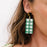 Green Gingham Cabana Earrings Earrings Sunshine Tienda 