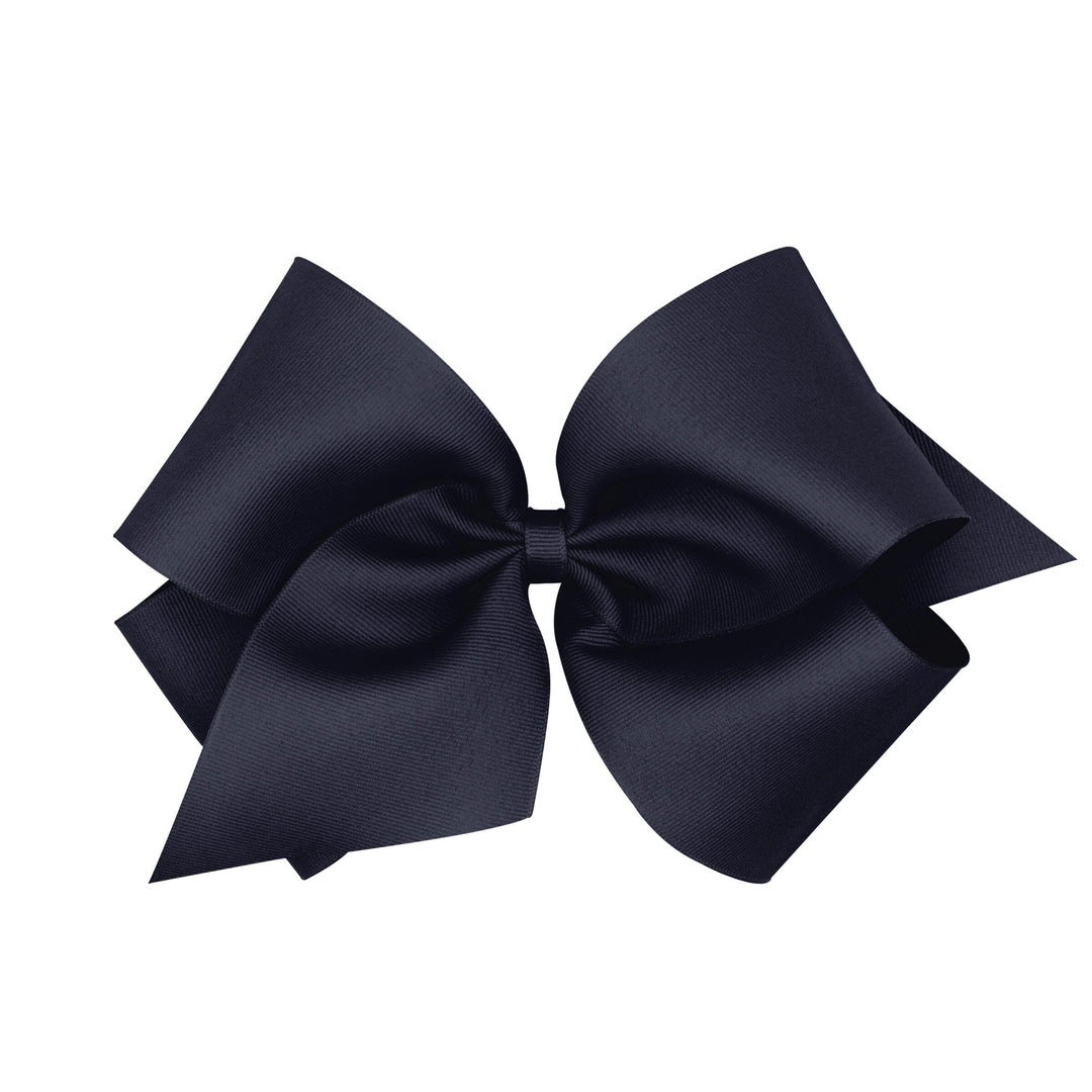 Grosgrain Hair Bow - Huge Hair Bows WeeOnes Navy 