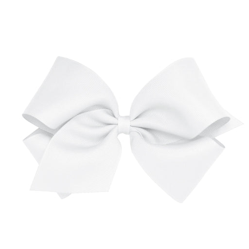 Grosgrain Hair Bow - King Hair Bows WeeOnes White 