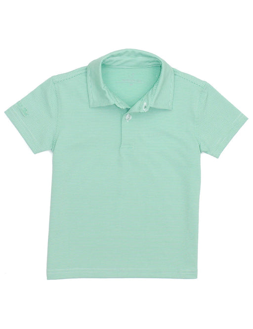 Gulfport Polo Shirt - Seafoam Stripe Boy Shirt Properly Tied 