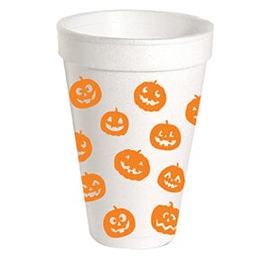 Halloween Pumpkin Pattern Foam Cups Drinkware Rosanne Beck 