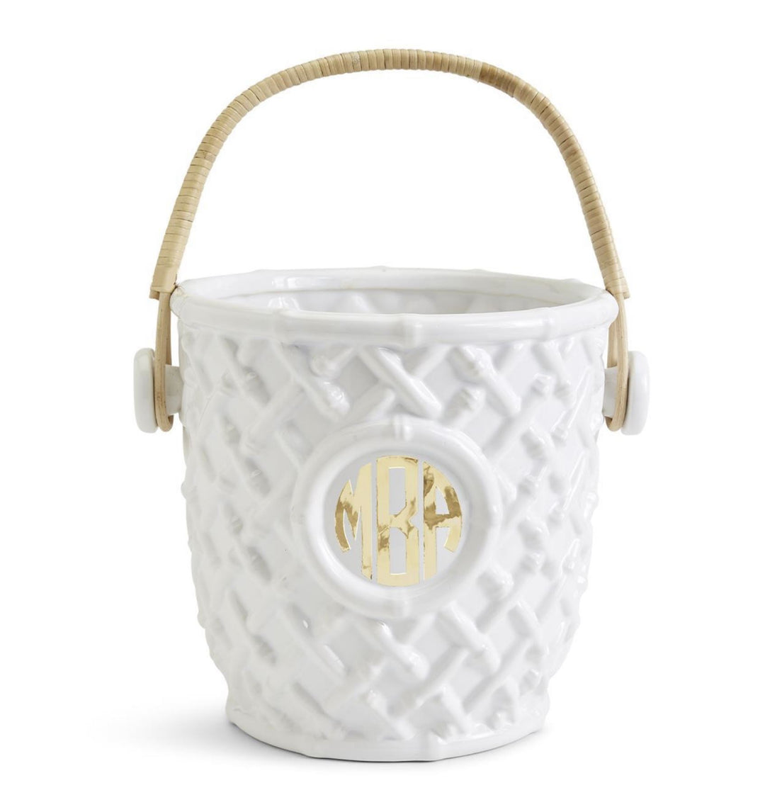 Hampton Faux Bamboo Fretwork Wine Bucket Bucket Two's Company 