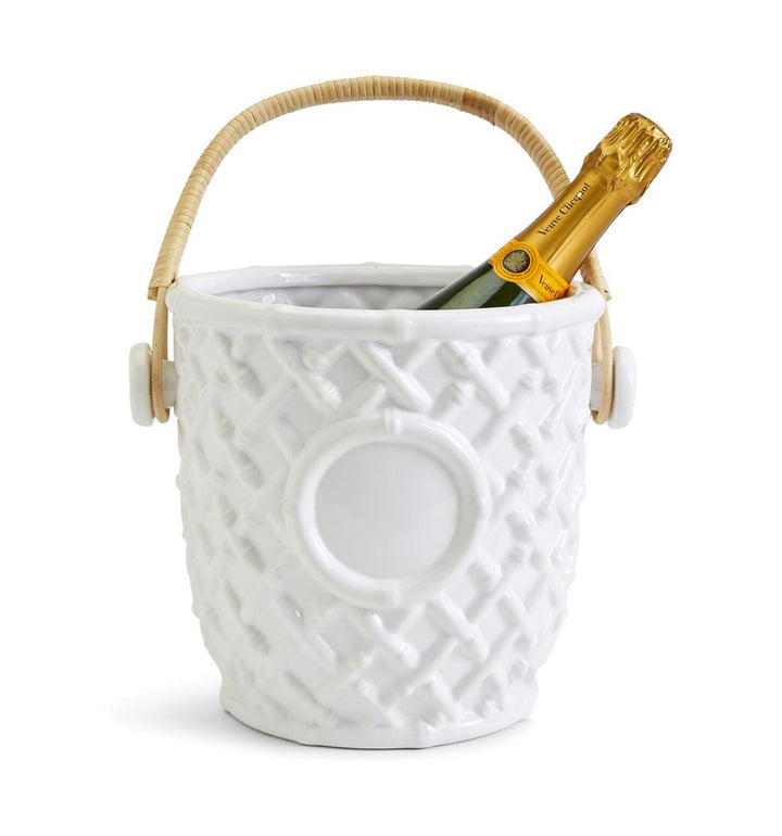 Hampton Faux Bamboo Fretwork Wine Bucket Bucket Two's Company 