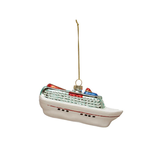 Hand Painted Cruise Ship Ornament Ornament Creative Co-Op 