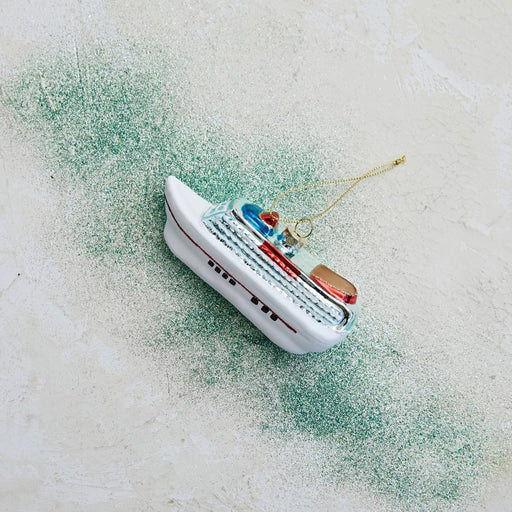 Hand Painted Cruise Ship Ornament Ornament Creative Co-Op 