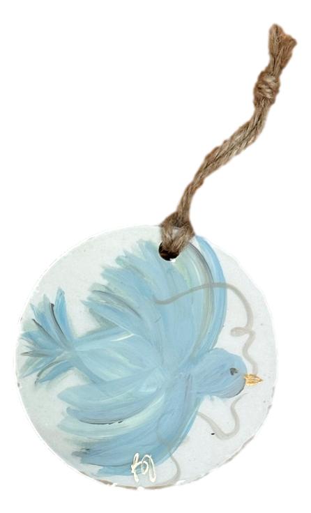 Hand Painted Ornament - Blue Dove Ornament BJ Weeks 