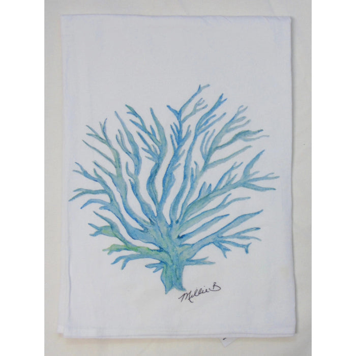 Hand Printed Kitchen Flour Sack Towels Kitchen Towel Low Country Linens Sea Fan 