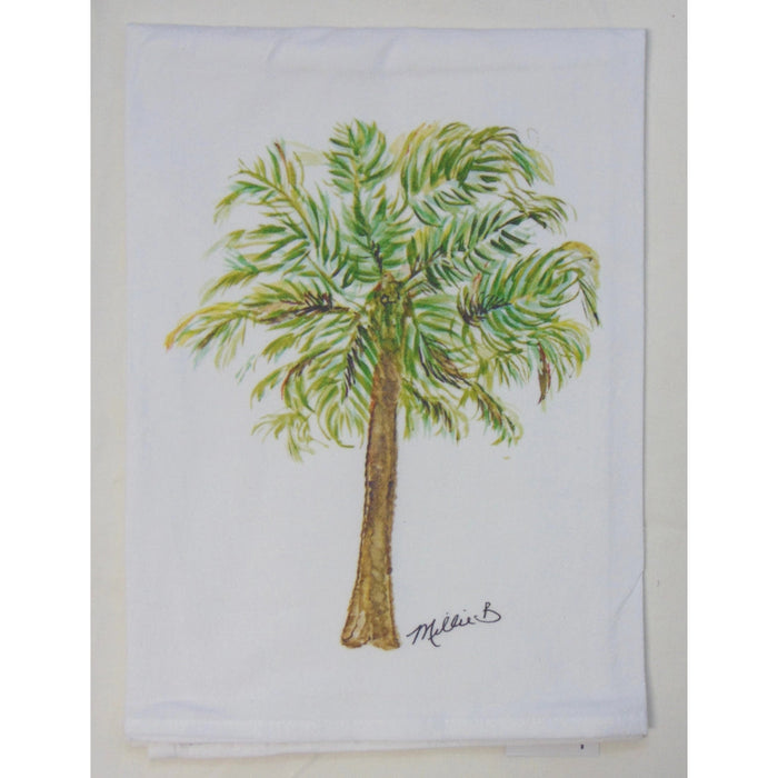 Hand Printed Kitchen Flour Sack Towels Kitchen Towel Low Country Linens Watercolor Palm Tree 