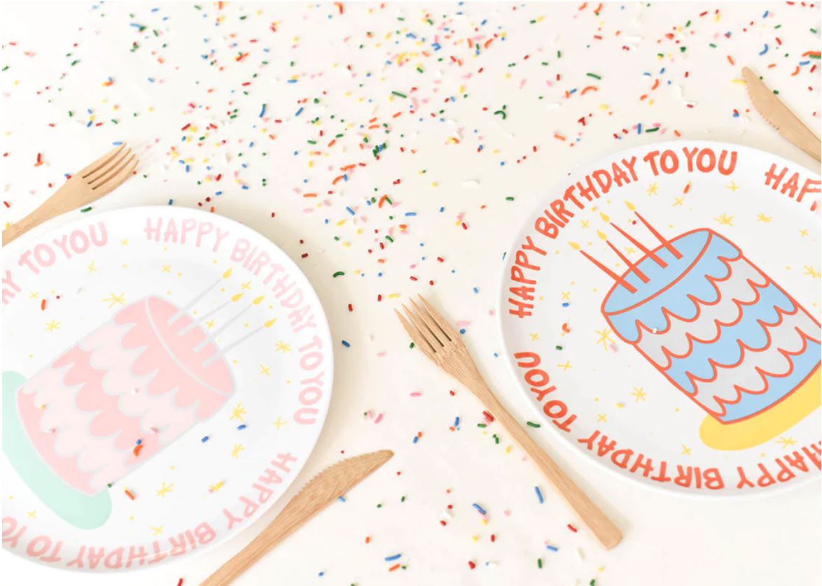 Happy Birthday Girl Melamine Dinner Plate – The Horseshoe Crab