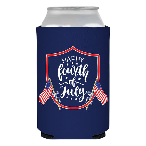 Happy Fourth Of July American Flag Can Koozie Drinkware Sip Hip Hooray 