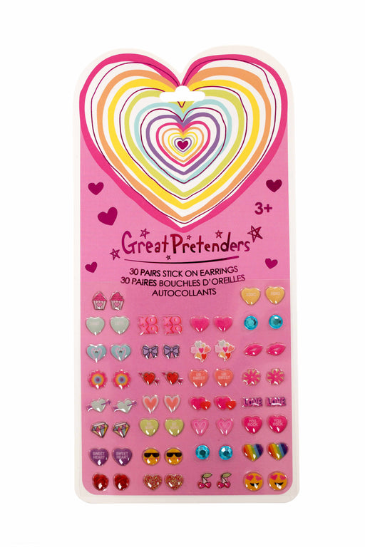 Heart Sticker Earrings Costume Jewelry Great Pretenders 