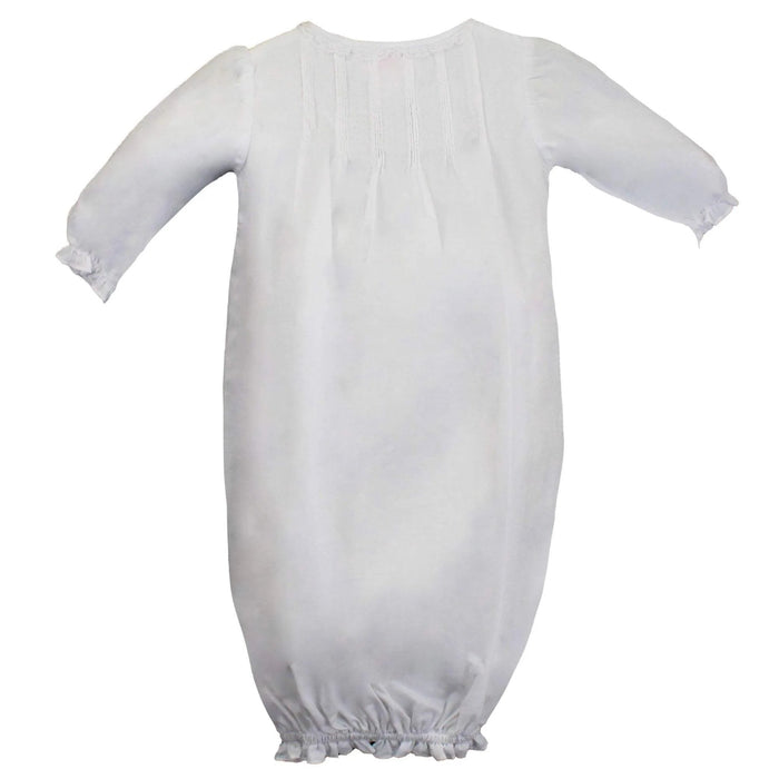 Heirloom Lace Hand Embroidered Sack Baby Gown Petit Ami 