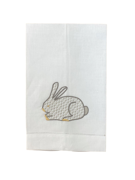 Herend Bunny Linen Guest Towel Guest Towels BumbleBee Linens Light Grey 