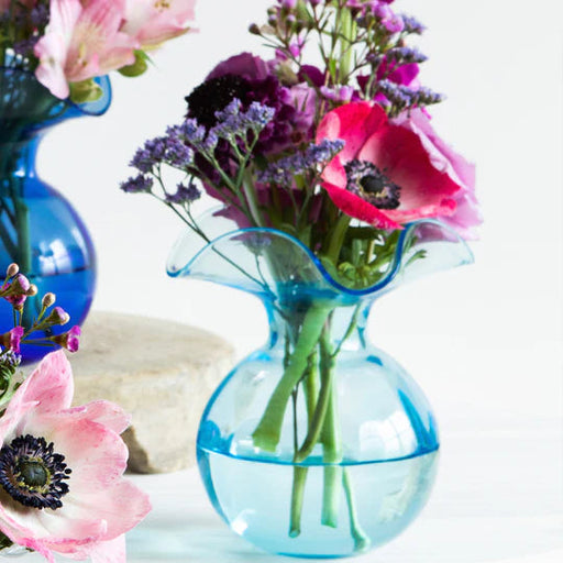 Hibiscus Glass Bud Vase - Blue Vase Vietri 