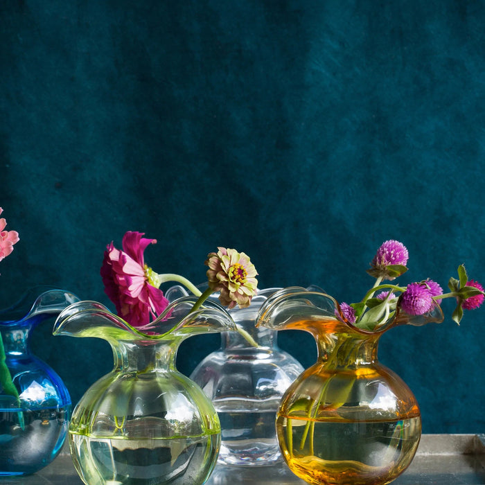 Hibiscus Glass Bud Vase - Green Vase Vietri 