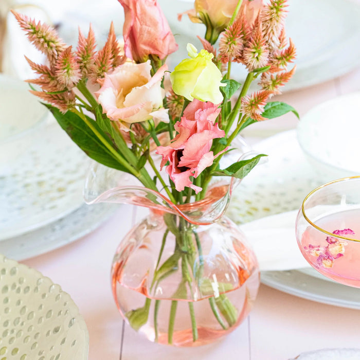 pink frosted bud vases