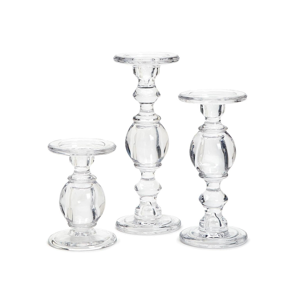 High-Glass Pedestal Candleholders Candle Two's Company 