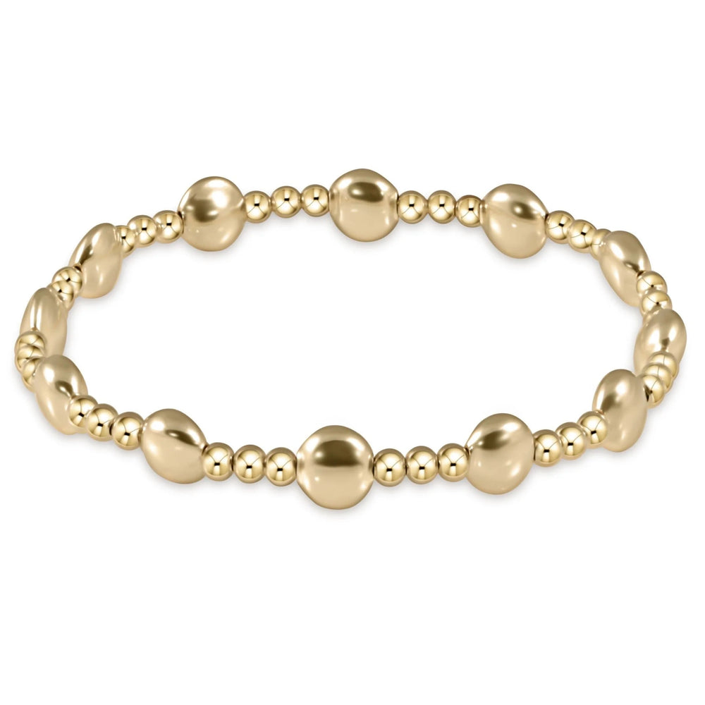 Honesty Gold Sincerity Pattern 6mm Bead Bracelet Bracelet eNewton 