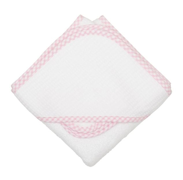 Hooded Towel and Washcloth Set Hooded Bath Towels 3 Marthas Pink Check 