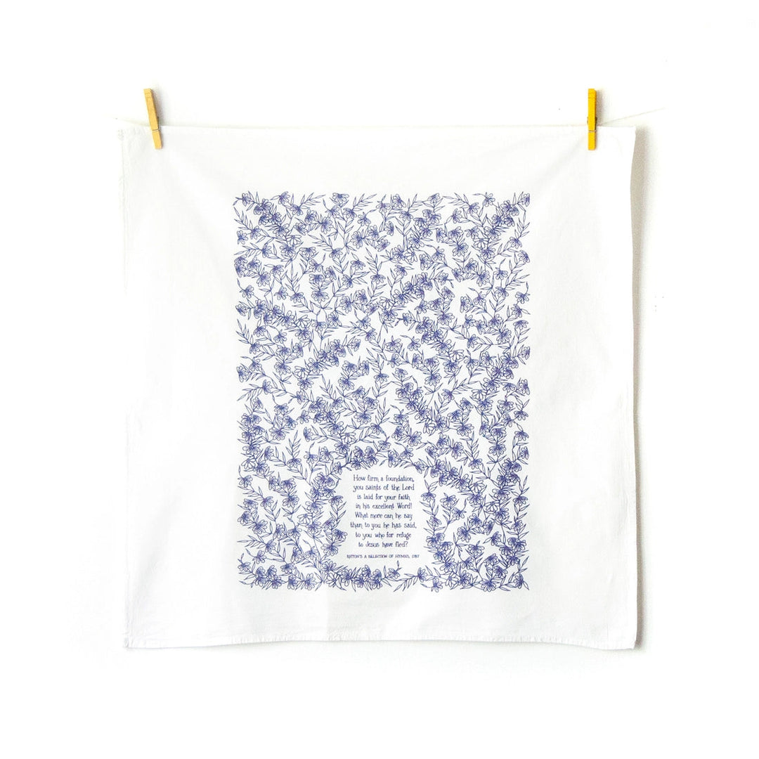 How Firm A Foundation Hymn Tea Towel Kitchen Towels Little Things Studio 