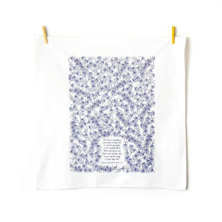 How Firm A Foundation Hymn Tea Towel Kitchen Towels Little Things Studio 