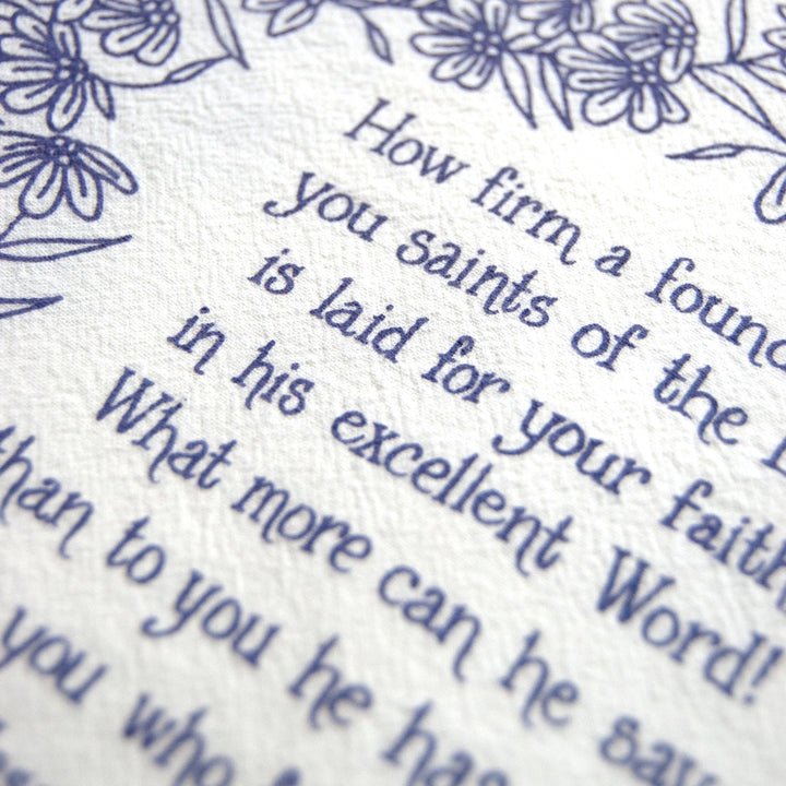 How Firm A Foundation Hymn Tea Towel Kitchen Towels Little Things Studio 