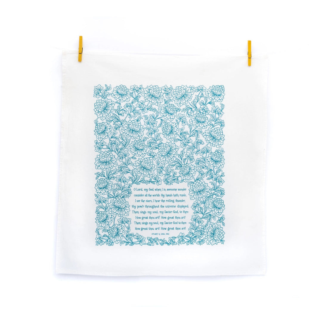 How Great Thou Art Hymn Tea Towel Kitchen Towels Little Things Studio 