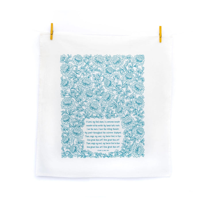 How Great Thou Art Hymn Tea Towel Kitchen Towels Little Things Studio 