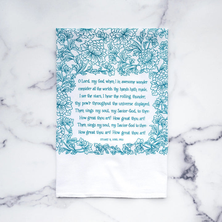 How Great Thou Art Hymn Tea Towel Kitchen Towels Little Things Studio 