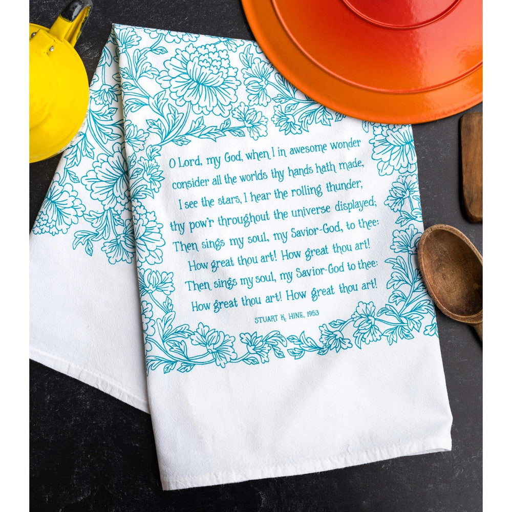How Great Thou Art Hymn Tea Towel Kitchen Towels Little Things Studio 