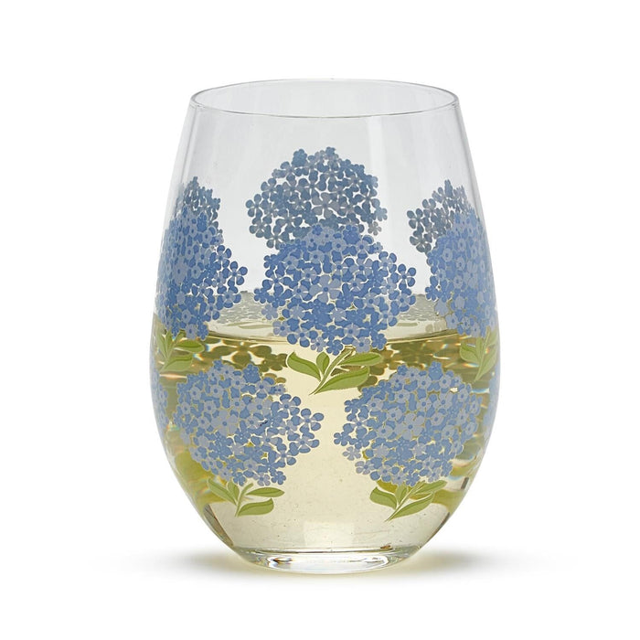 Hydrangea Stemless Wine Glass Wine Glass Two's Company 