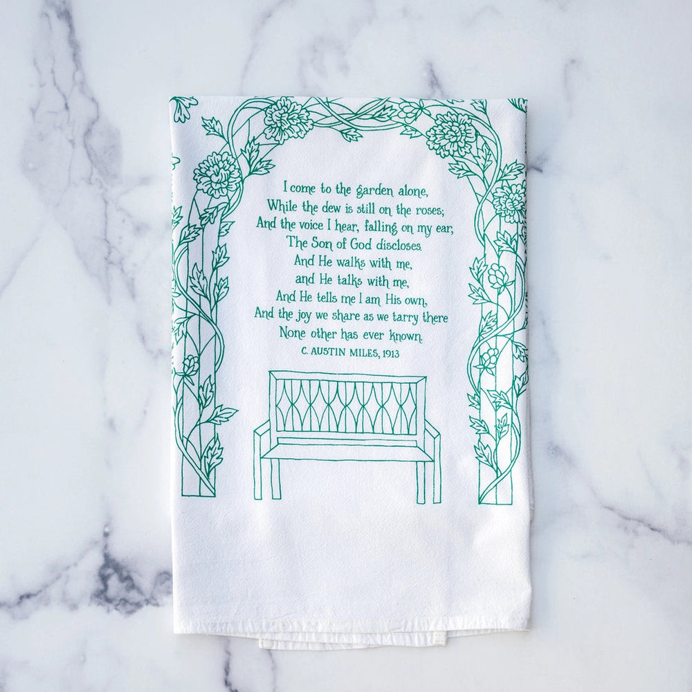 In The Garden Gospel Song Hymn Tea Towel Kitchen Towels Little Things Studio 
