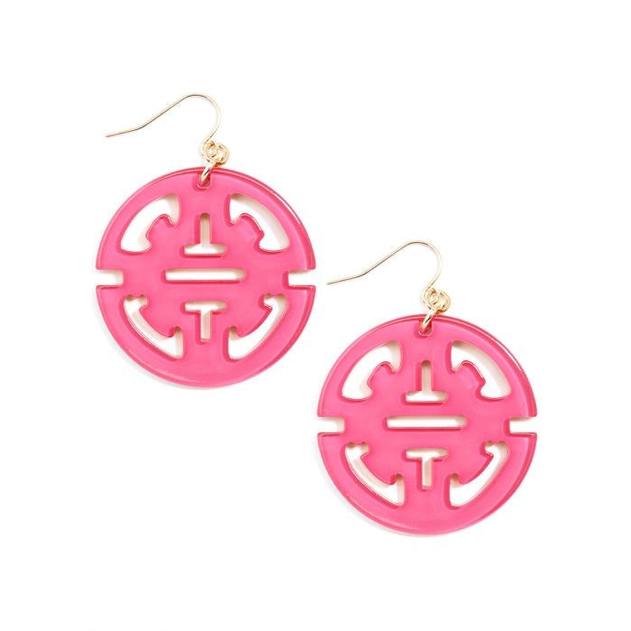 Isabella Drop Earrings Earrings Zenzii Jewelry Neon Pink 