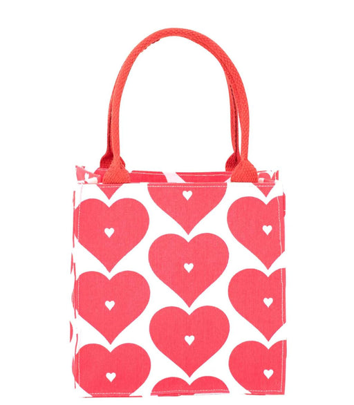 Itsy Bitsy Gift Bag - Red Hearts Wrapping Paper Rock Flower Paper 