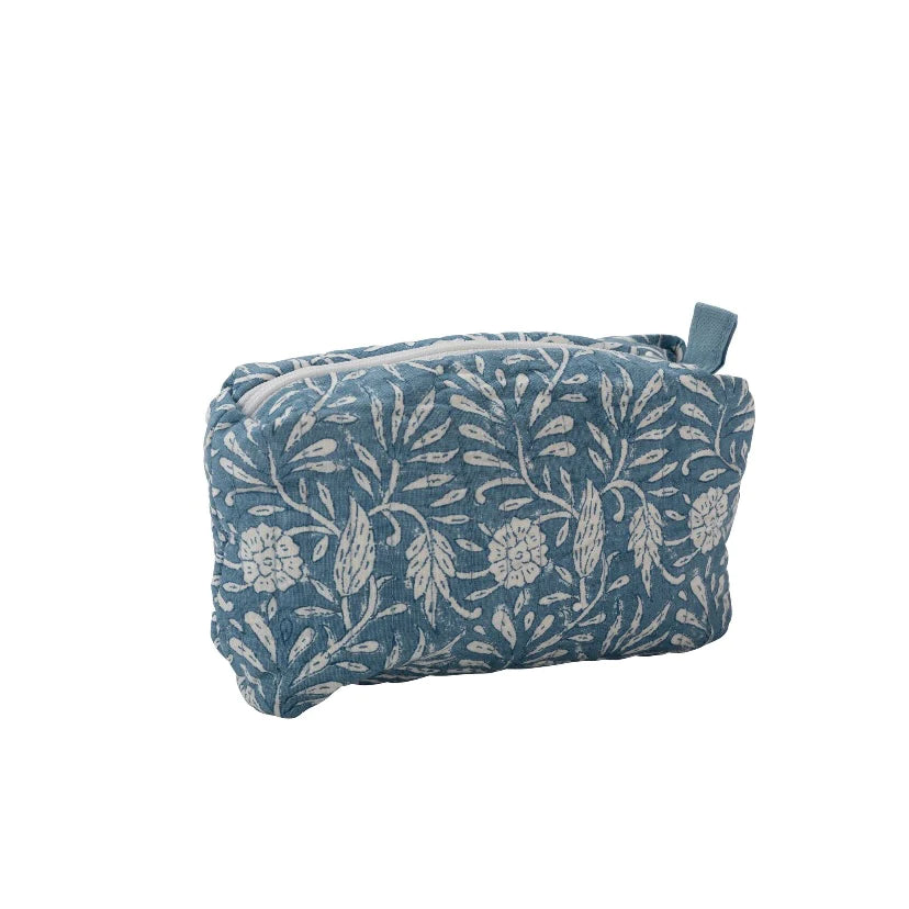 Jasmine Block Stamp Zipper Bag - Small Cosmetic/Accessories Bags Amanda Lindroth 