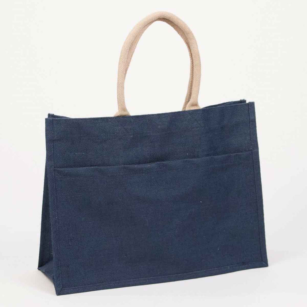 Jute Pocket Tote Bags and Totes The Royal Standard Navy 
