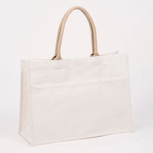 Jute Pocket Tote Bags and Totes The Royal Standard White 