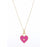 Kids 14" Hot Pink Heart with Cross Center Necklace Jane Marie 
