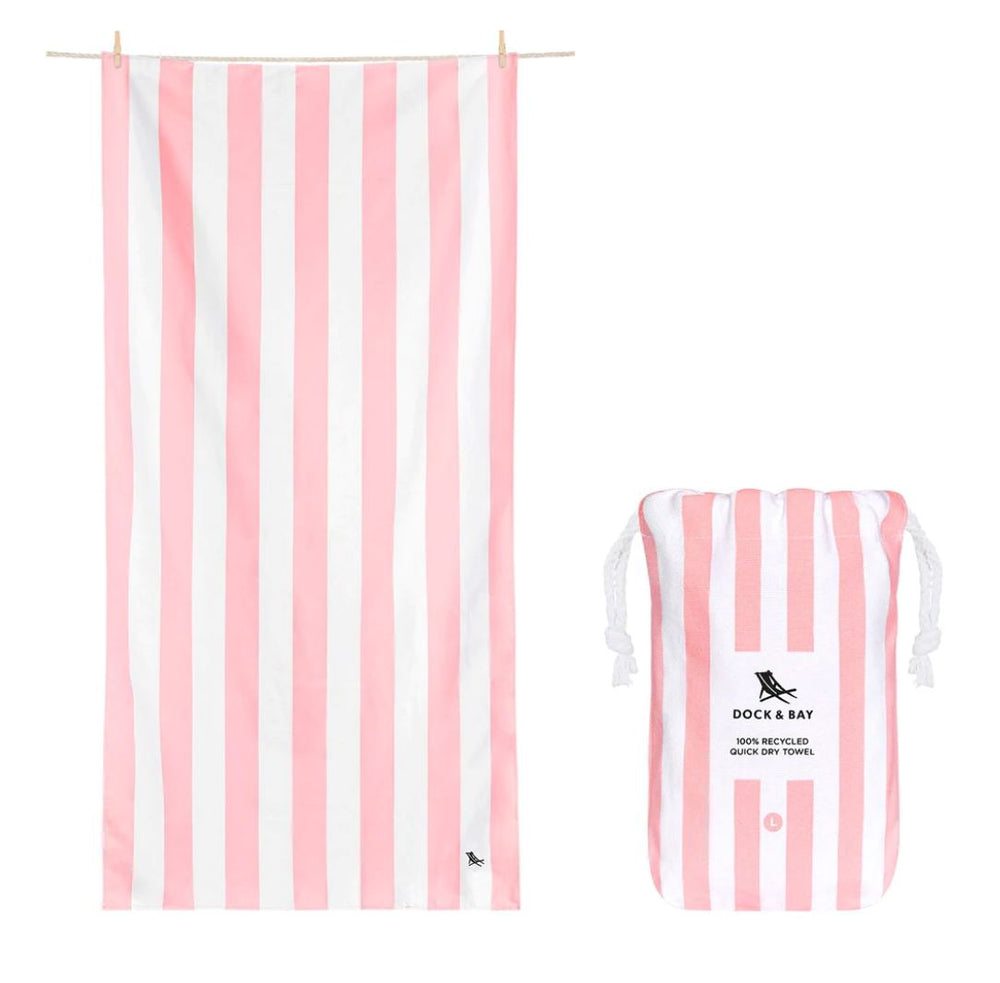 Kid's Cabana Quick Dry Towel - Medium Beach Towels Dock and Bay Light Pink 