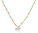 Kids Multi Colorblock Beaded With Iridescent White Unicorn Necklace Necklace Jane Marie 