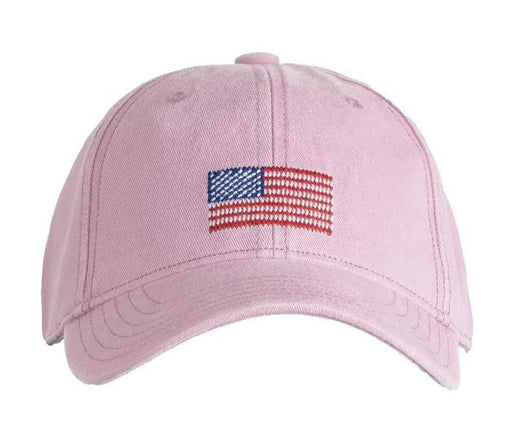 Kid's Needlepoint Hat - American Flag Pink Hats Harding Lane 